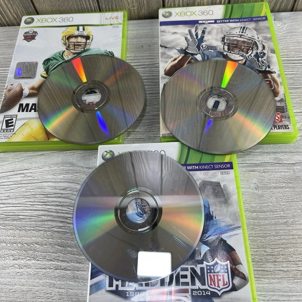 XBox 360  Video Game Lot Of 3 Madden 25,09 And 13 NFL Football Tested Working